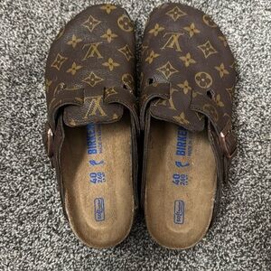 Custom made LV material Birkenstocks sandals